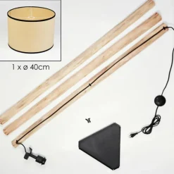 Luminaires Scandinaves-hofstein Chellas Lampadaire Écru, Noir, 1 lumière