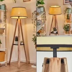 Luminaires Scandinaves-hofstein Chellas Lampadaire Écru, Noir, 1 lumière