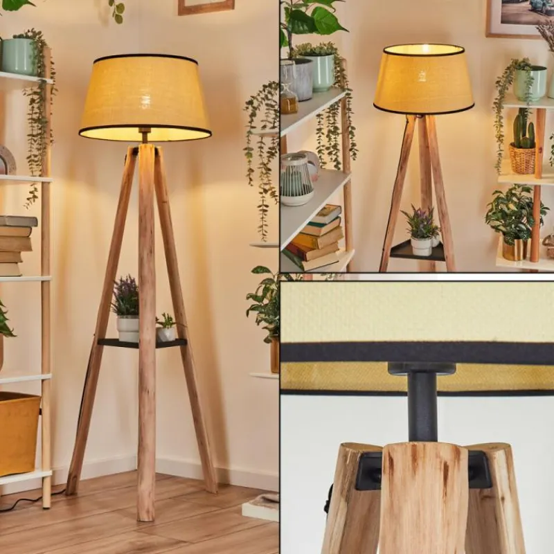 Luminaires Scandinaves-hofstein Chellas Lampadaire Écru, Noir, 1 lumière