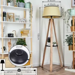 Luminaires Scandinaves-hofstein Chellas Lampadaire Écru, Noir, 1 lumière