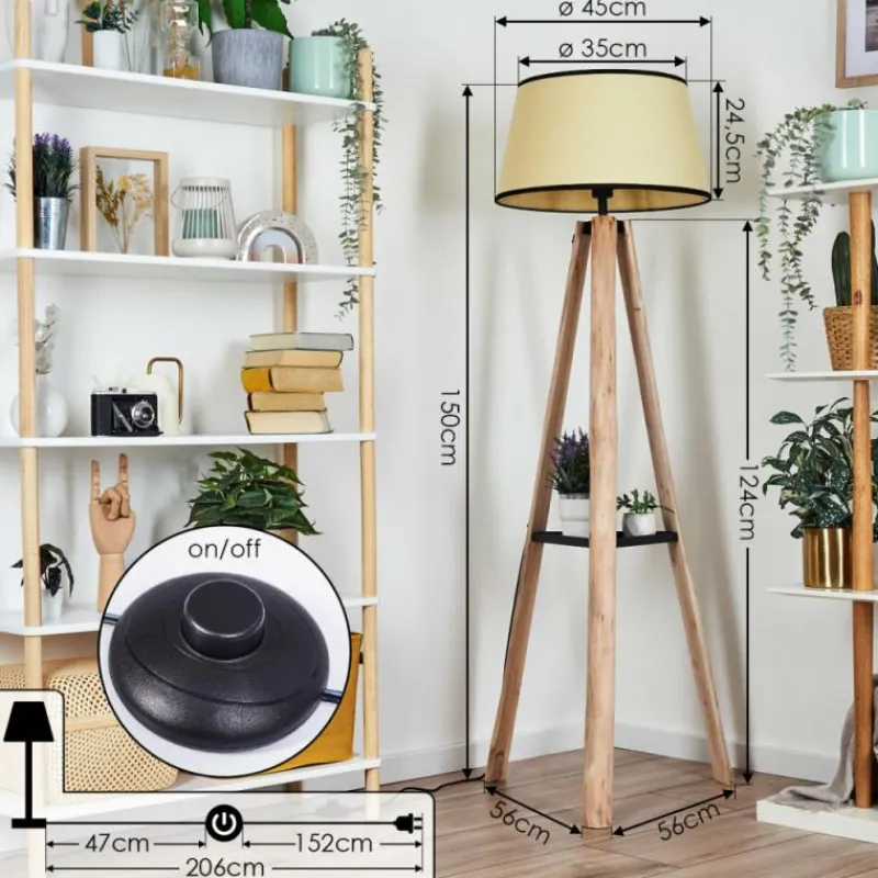 Luminaires Scandinaves-hofstein Chellas Lampadaire Écru, Noir, 1 lumière