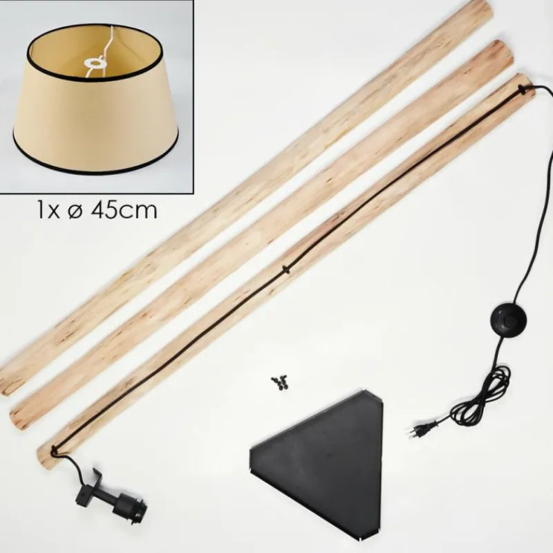 Luminaires Scandinaves-hofstein Chellas Lampadaire Écru, Noir, 1 lumière