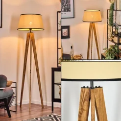 Luminaires Scandinaves-hofstein Chellas Lampadaire Écru, Noir, 1 lumière