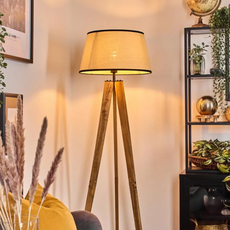 Luminaires Scandinaves-hofstein Chellas Lampadaire Écru, Noir, 1 lumière
