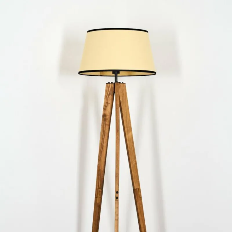 Luminaires Scandinaves-hofstein Chellas Lampadaire Écru, Noir, 1 lumière