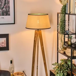 Luminaires Scandinaves-hofstein Chellas Lampadaire Écru, Noir, 1 lumière