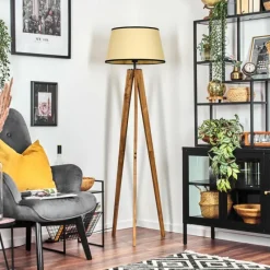 Luminaires Scandinaves-hofstein Chellas Lampadaire Écru, Noir, 1 lumière