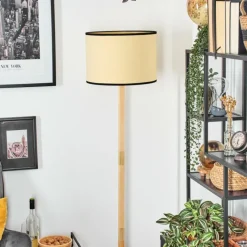 Luminaires Scandinaves-hofstein Chellas Lampadaire Écru, Noir, 1 lumière