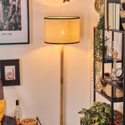 Luminaires Scandinaves-hofstein Chellas Lampadaire Écru, Noir, 1 lumière