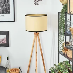 Luminaires Scandinaves-hofstein Chellas Lampadaire Écru, Noir, 1 lumière