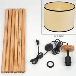 Luminaires Scandinaves-hofstein Chellas Lampadaire Écru, Noir, 1 lumière