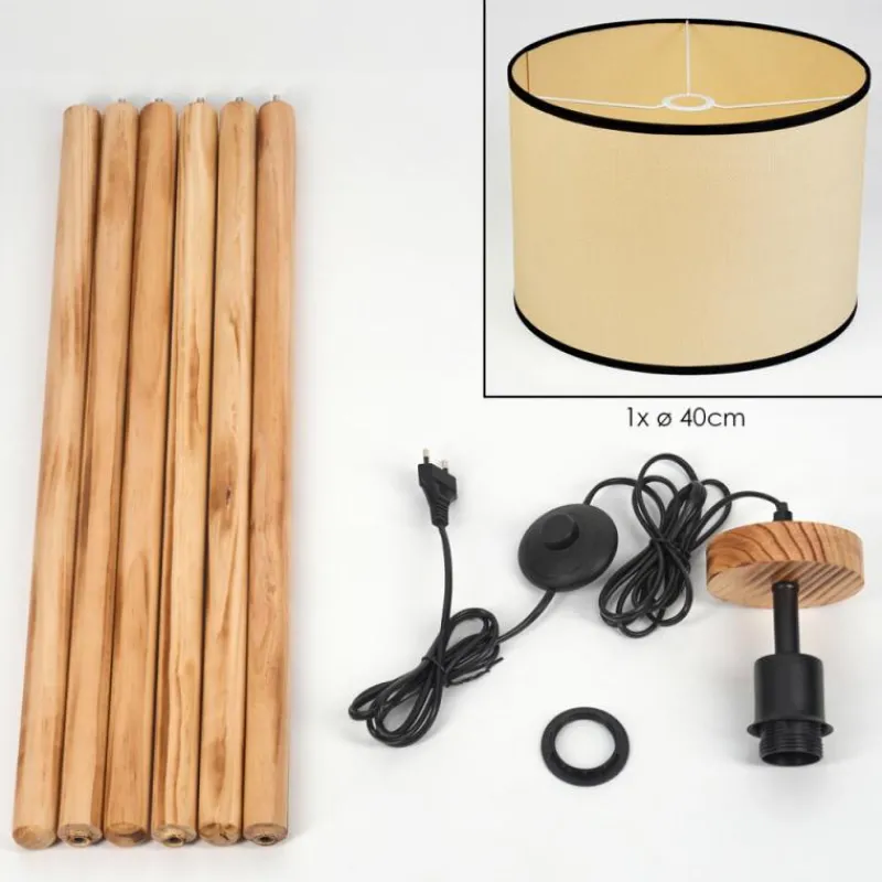 Luminaires Scandinaves-hofstein Chellas Lampadaire Écru, Noir, 1 lumière