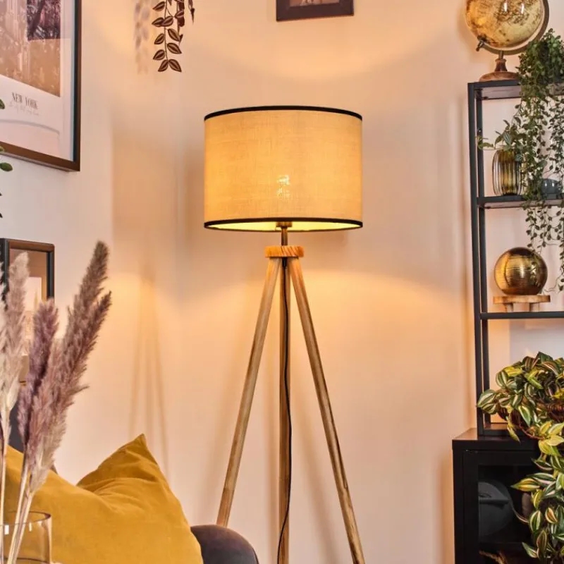 Luminaires Scandinaves-hofstein Chellas Lampadaire Écru, Noir, 1 lumière