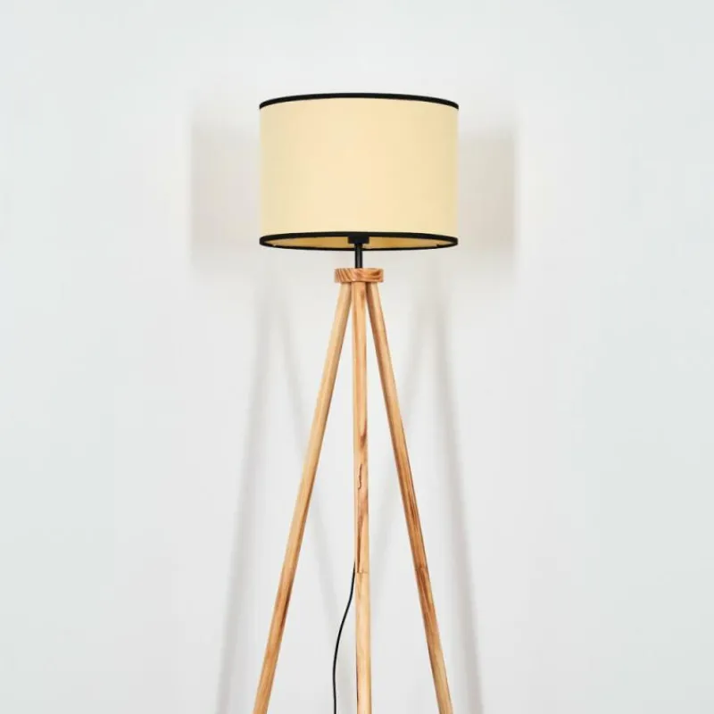 Luminaires Scandinaves-hofstein Chellas Lampadaire Écru, Noir, 1 lumière