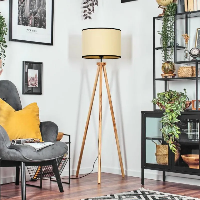 Luminaires Scandinaves-hofstein Chellas Lampadaire Écru, Noir, 1 lumière