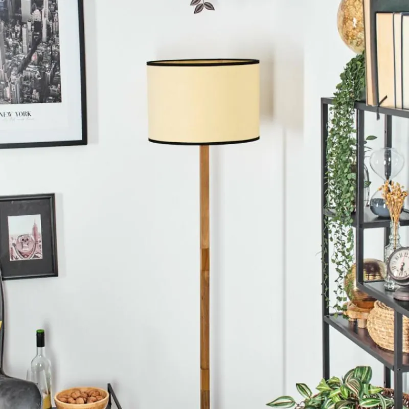 Luminaires Scandinaves-hofstein Chellas Lampadaire Écru, Noir, 1 lumière