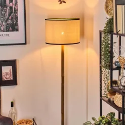 Luminaires Scandinaves-hofstein Chellas Lampadaire Écru, Noir, 1 lumière