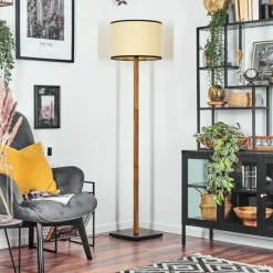 Luminaires Scandinaves-hofstein Chellas Lampadaire Écru, Noir, 1 lumière