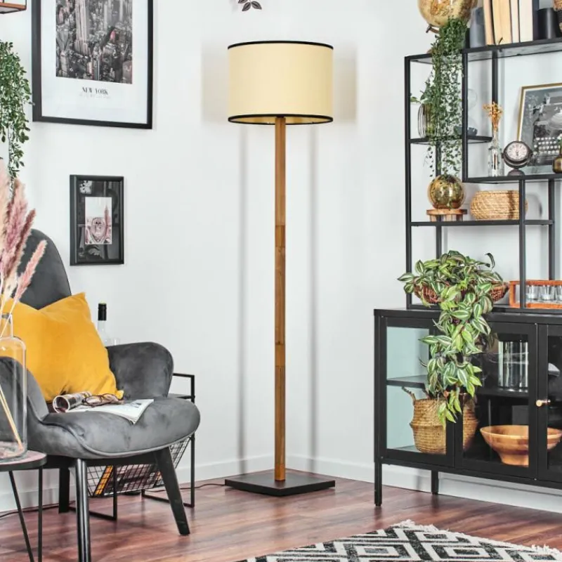 Luminaires Scandinaves-hofstein Chellas Lampadaire Écru, Noir, 1 lumière