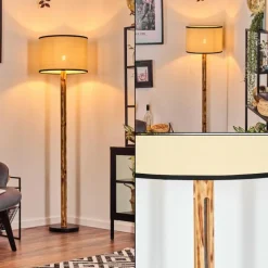Luminaires Scandinaves-hofstein Chellas Lampadaire Écru, Noir, 1 lumière