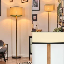 Luminaires Scandinaves-hofstein Chellas Lampadaire Écru, Noir, 1 lumière