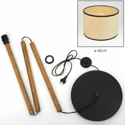 Luminaires Scandinaves-hofstein Chellas Lampadaire Écru, Noir, 1 lumière