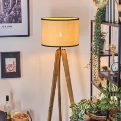 Luminaires Scandinaves-hofstein Chellas Lampadaire, Liseuse Écru, Noir, 1 lumière