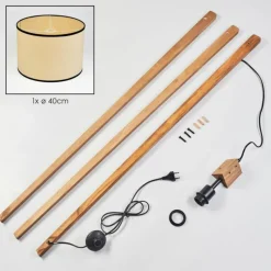 Style Boho-Chic-hofstein Chellas Lampadaire, Liseuse Écru, Noir, 1 lumière