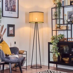 Lampes En Tissu-hofstein Chellas Lampadaire Noir, 1 lumière