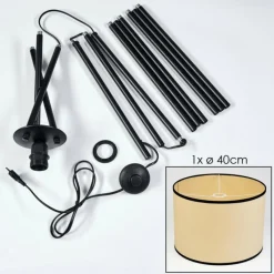 Style Boho-Chic-hofstein Chellas Lampadaire Noir, 1 lumière