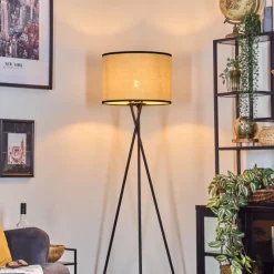 Style Boho-Chic-hofstein Chellas Lampadaire Noir, 1 lumière