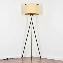 Style Boho-Chic-hofstein Chellas Lampadaire Noir, 1 lumière