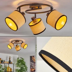 Luminaires Scandinaves-hofstein Chellas Plafonnier Noir, 3 lumières