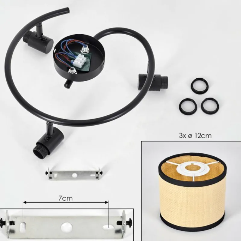 Luminaires Scandinaves-hofstein Chellas Plafonnier Noir, 3 lumières