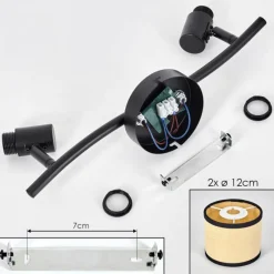 Luminaires Scandinaves-hofstein Chellas Plafonnier Noir, 2 lumières