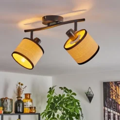 Luminaires Scandinaves-hofstein Chellas Plafonnier Noir, 2 lumières