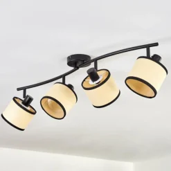 hofstein Chellas Plafonnier Noir, 4 lumières