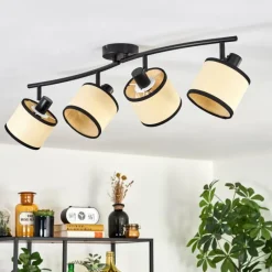 hofstein Chellas Plafonnier Noir, 4 lumières