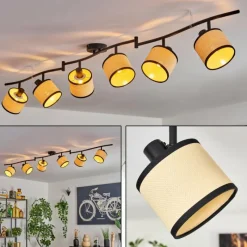 hofstein Chellas Plafonnier Noir, 6 lumières