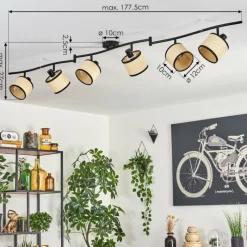 hofstein Chellas Plafonnier Noir, 6 lumières