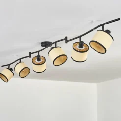 hofstein Chellas Plafonnier Noir, 6 lumières