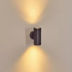 hofstein Cidral Lampe murale d´extérieur, Luminaire Up & Down Noir, 2 lumières