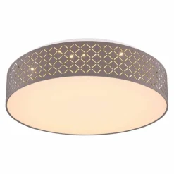 Lampes En Tissu-Luminaires Globo Lighting Cindy Plafonnier LED Blanc, 1 lumière, Télécommandes