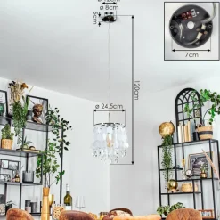 Luminaires Antiques-hofstein Ciora Suspension, Suspension Chrome, 1 lumière