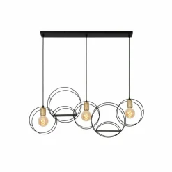 Lampes Vintages & Rétros-Luminaires Lucide CIRCLE Suspension Noir, 3 lumières