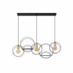 Lampes Vintages & Rétros-Luminaires Lucide CIRCLE Suspension Noir, 3 lumières