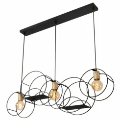 Lampes Vintages & Rétros-Luminaires Lucide CIRCLE Suspension Noir, 3 lumières