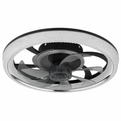 Luminaires Globo Lighting Cirilla Ventilateur de plafond lumineux LED Noir, 1 lumière, Télécommandes
