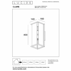 Luminaires Lucide CLAIRE Lampe murale d´extérieur Blanc, 2 lumières