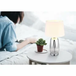 Luminaires Globo Lighting Classy Lampe à poser Chrome, Argenté, 1 lumière